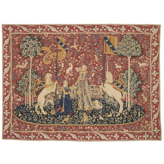 Lady with the Unicorn - The Taste Loom Woven Tapestry - 86 x 117 cm (2'10