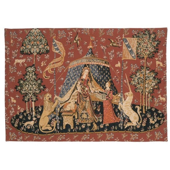 Lady with the Unicorn - Tent Loom Woven Tapestry - 70 x 100 cm (2'3