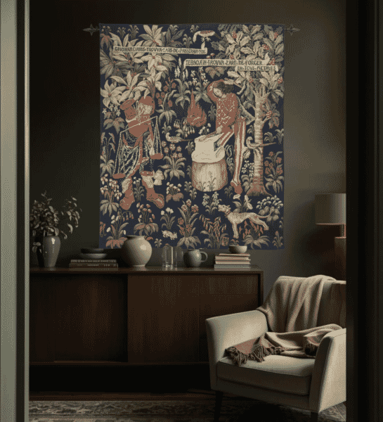 Medieval Forger Loom Woven Tapestry - 155 x 130 cm (5'1