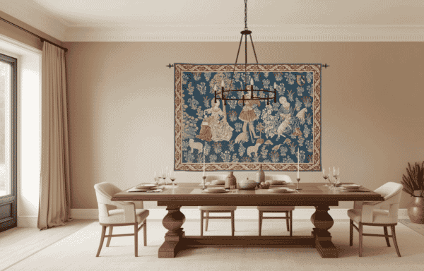 Medieval Woolworkers Loom Woven Tapestry - 157 x 215 cm (5'2