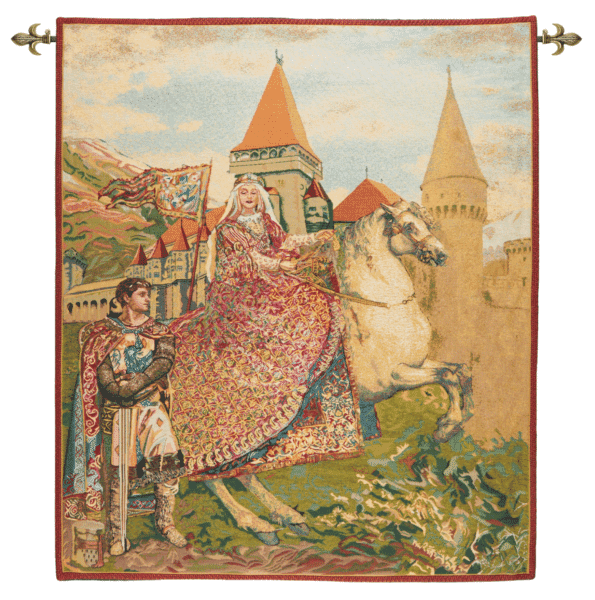 Sir Lancelot & Guinevere Tapestry - 132 x 114 cm (4'4