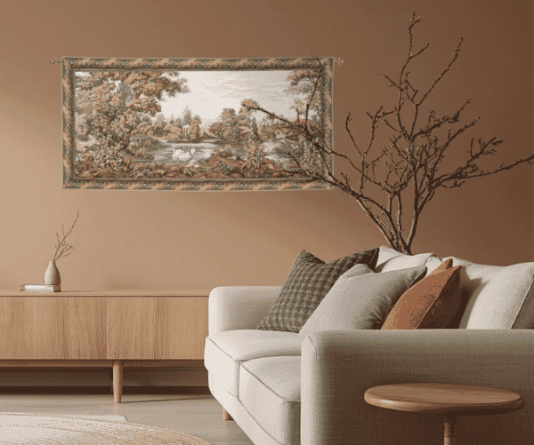 Lakeside Swans Loom Woven Tapestry - 89 x 178 cm (2'11