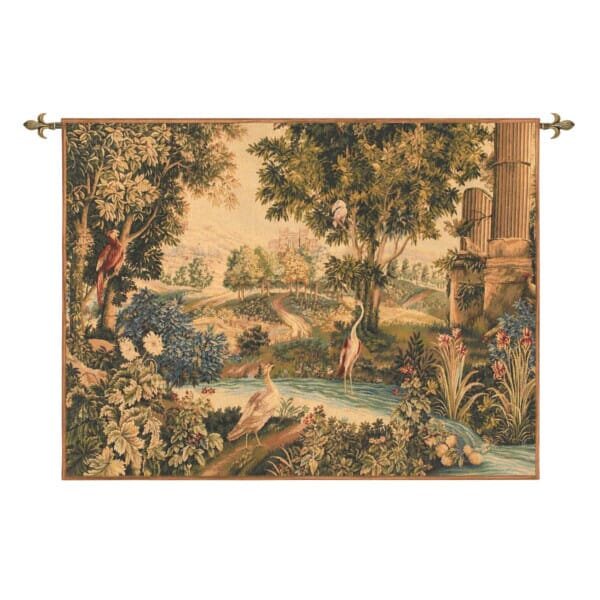 Verdure with Exotic Birds Loom Woven Tapestry - 125 x 165 cm (4'1