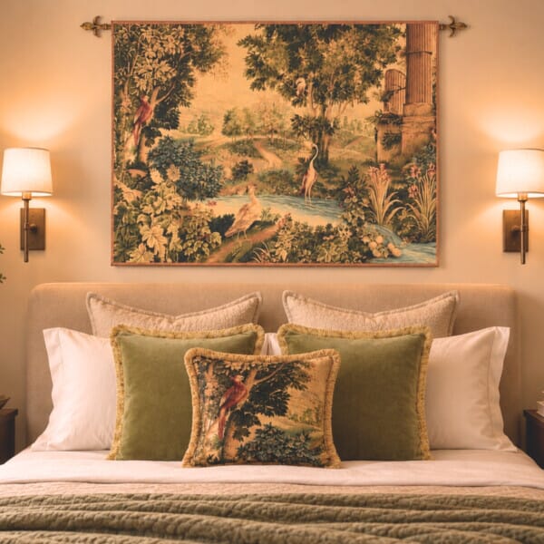 Verdure with Exotic Birds Loom Woven Tapestry - 125 x 165 cm (4'1