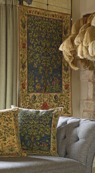 Tree of Life Loom Woven Tapestry - Blue - 3 Sizes Available