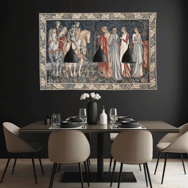 Departure of the Knights Loom Woven Tapestry - 183 x 277 cm (6'0