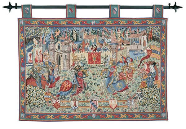 Joust at Camelot Loom Woven Tapestry - (With Loops) 70 x 90 cm (2'4