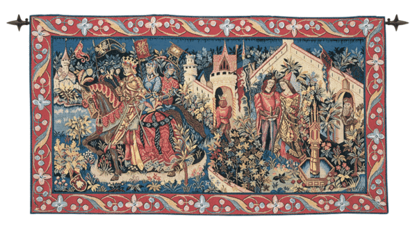 History of King Arthur Loom Woven Tapestry - 55 x 100 cm (1'10