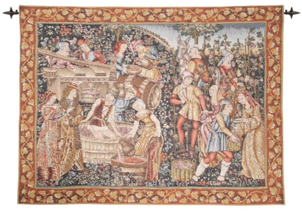 Medieval Grape-Harvest Loom Woven Tapestry - 2 Sizes Available
