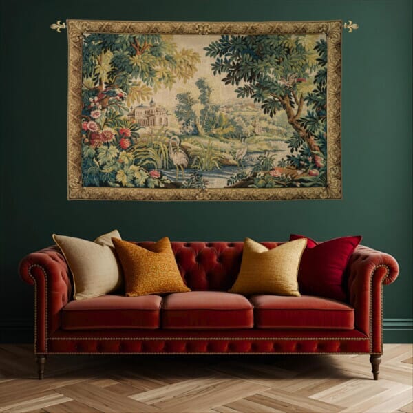 Les Deux Herons Loom Woven Tapestry - 125 x 185 cm (4'1