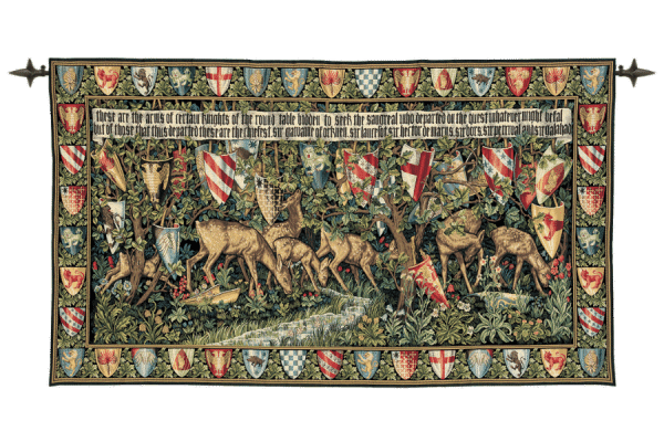 Deer and Shields Loom Woven Tapestry - 2 Sizes Available