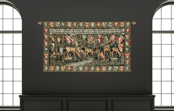 Deer and Shields Loom Woven Tapestry - 2 Sizes Available