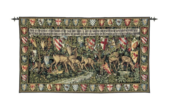 Deer and Shields Loom Woven Tapestry - 100 x 178 cm (3'4