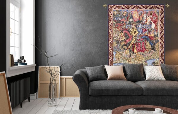 Arthur Rides from Camelot Loom Woven Tapestry - 152 x 122 cm (5'0