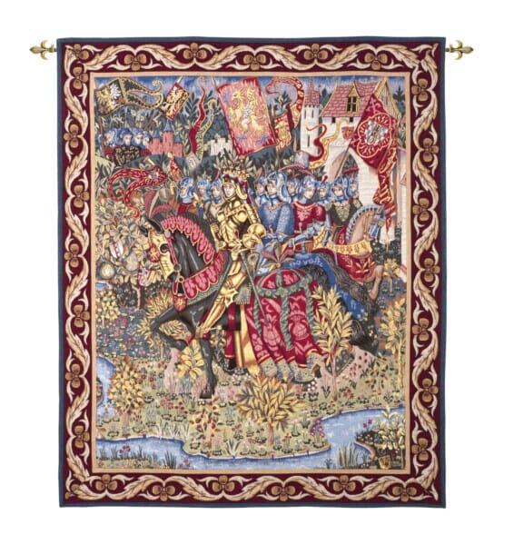 Arthur Rides from Camelot Loom Woven Tapestry - 152 x 122 cm (5'0