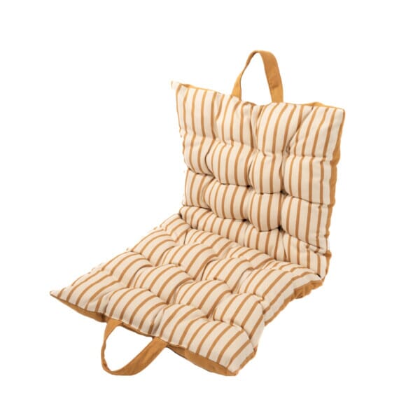 Ochre Stripe Woven Outdoor Folding Carry Cushion - 50 x 100 cm (20