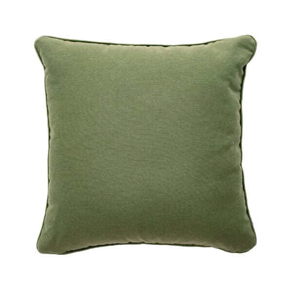 Pair of Olive Plain Regular Piped Woven Outdoor Cushion - 42 x 42 cm (17
