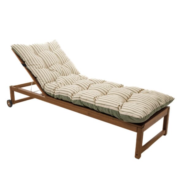 Olive Stripe Woven Outdoor Lounger Cushion - 190 x 65 cm (75