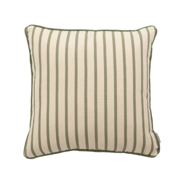 Pair of Olive Stripe Regular Piped Woven Outdoor Cushions - 42 x 42 cm (17