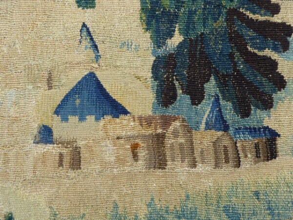 Verdure aux Chien et Oiseaux Exotiques Antique Original Tapestry - 230 x 350 cm (7'5