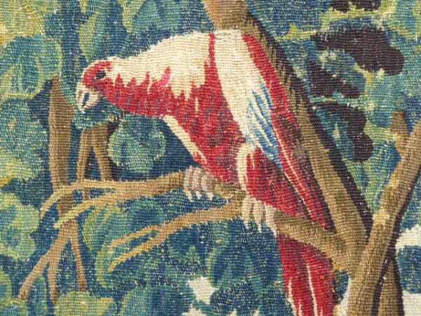 Verdure aux Chien et Oiseaux Exotiques Antique Original Tapestry - 230 x 350 cm (7'5