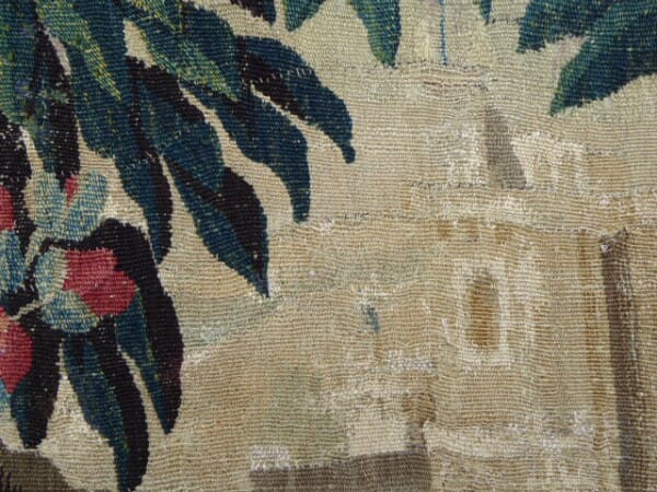 Verdure aux Chien et Oiseaux Exotiques Antique Original Tapestry - 230 x 350 cm (7'5