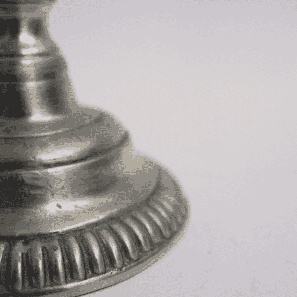 Pair of Pewter Candlestick Holders - Approx. H.15.5 x W.10 cm - Last Pieces Remaining!