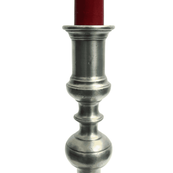 Pair of Pewter Candlestick Holders - Approx. H.27 x W.14 cm - Last Pieces Remaining!