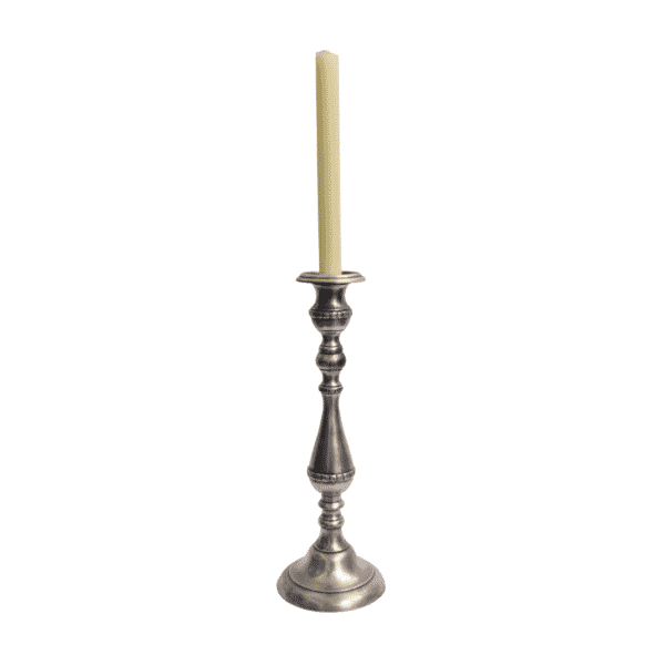 Pewter Candlestick Holder - Approx. H.33 x W.12 cm - Last Piece Remaining!