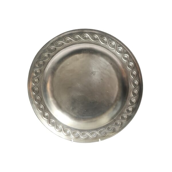 Decorative Engraved Pewter Plate - H.2.5 x Dia.32 cm - Last Piece Remaining!