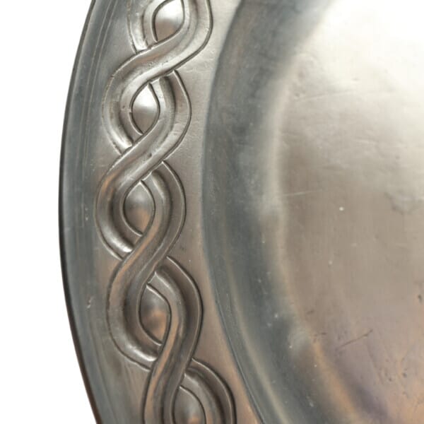 Decorative Engraved Pewter Plate - H.2.5 x Dia.32 cm - Last Piece Remaining!
