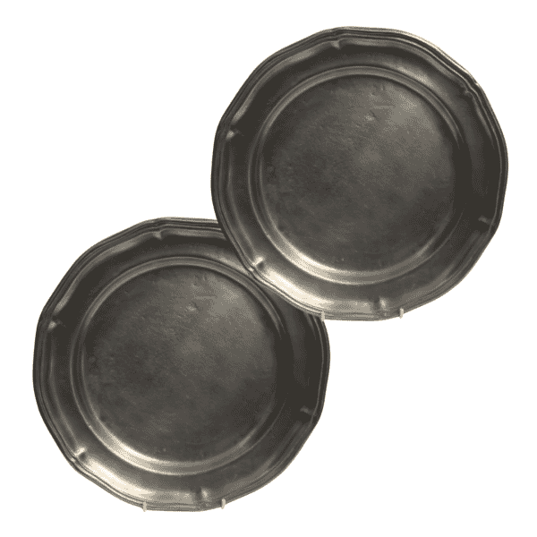 Pair of Scalloped Pewter Plates - Approx. H.2 x Dia.28.5 cm - Last Pieces Remaining!