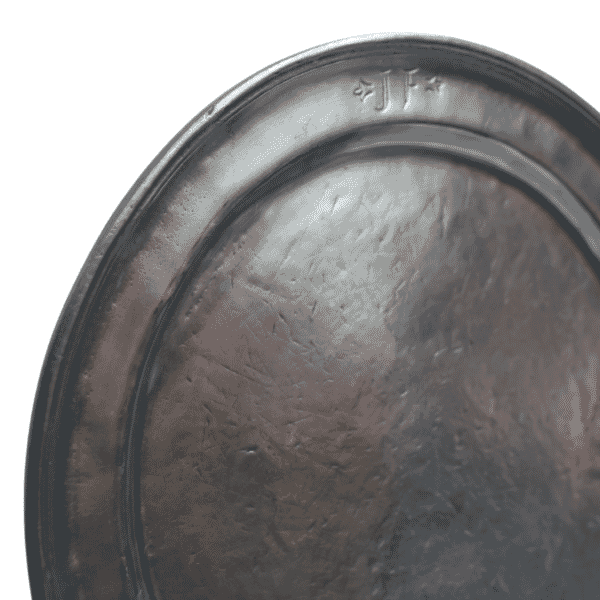 Decorative Engraved Pewter Plate - H.1.5 x Dia.27.5 cm - Last Piece Remaining!
