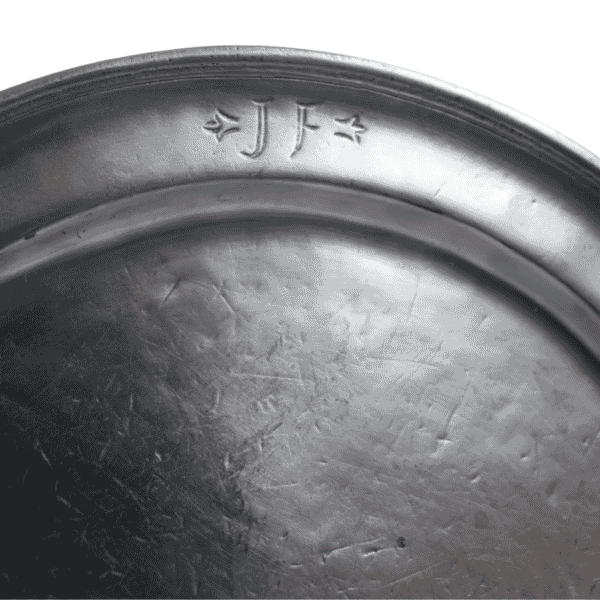 Decorative Engraved Pewter Plate - H.1.5 x Dia.27.5 cm - Last Piece Remaining!