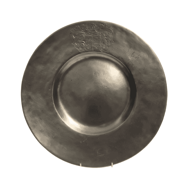 Decorative Engraved Pewter Plate - Approx. H.2 x Dia.36.5 cm - Last Piece Remaining!