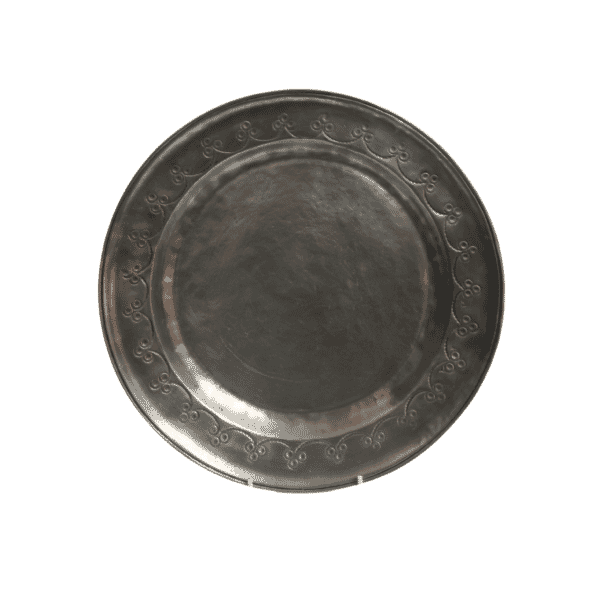 Pair of Decorative Engraved Pewter Plates - Approx. H.2 x Dia.28.5 cm - Last Pieces Remaining!