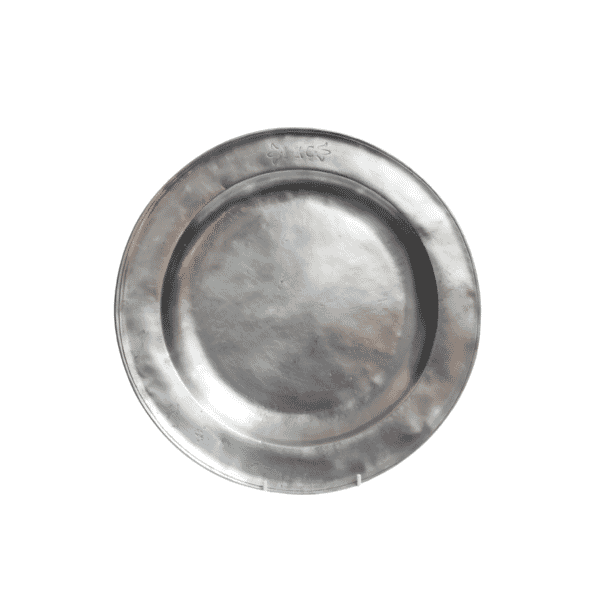 Decorative Engraved Pewter Plate - H.1.5 x Dia.31.5 cm - Last Piece Remaining!