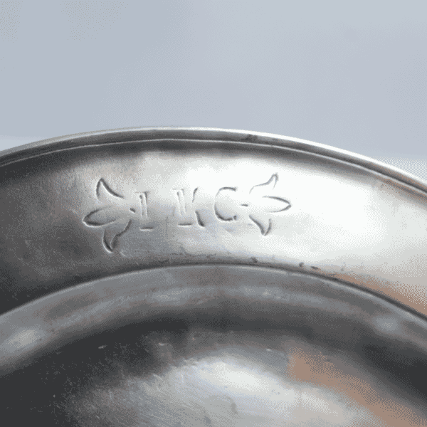 Decorative Engraved Pewter Plate - H.1.5 x Dia.31.5 cm - Last Piece Remaining!