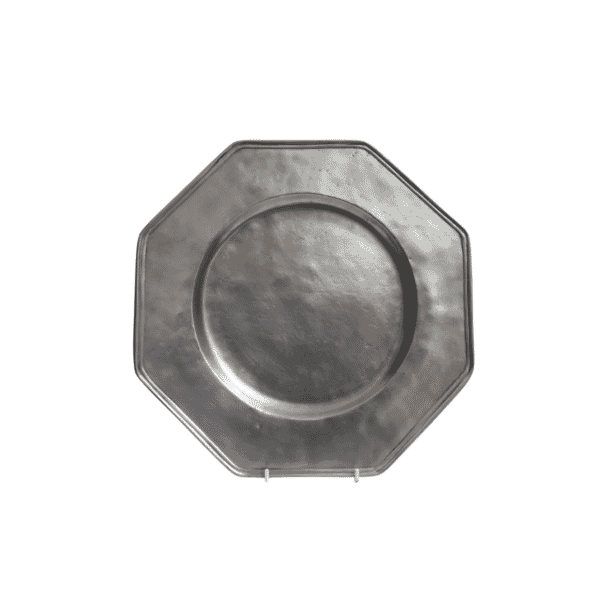 Decorative Octagonal Pewter Plate - Approx. H.1 x Dia.29.5 cm - Last Piece Remaining!