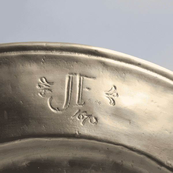 Decorative Engraved Pewter Plate - Approx. H.1.5 x Dia.34 cm - Last Piece Remaining!