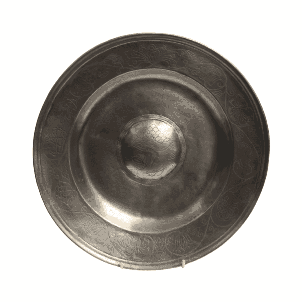 Decorative Engraved Pewter Plate - Approx. H.2.5 x Dia.29.5 cm - Last Piece Remaining!