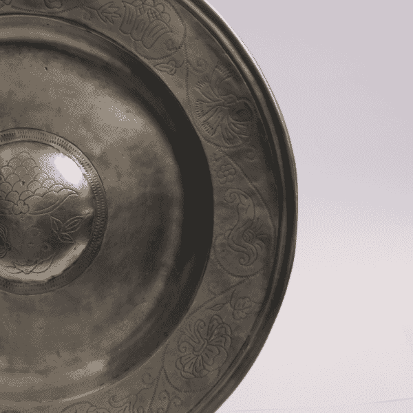 Decorative Engraved Pewter Plate - Approx. H.2.5 x Dia.29.5 cm - Last Piece Remaining!