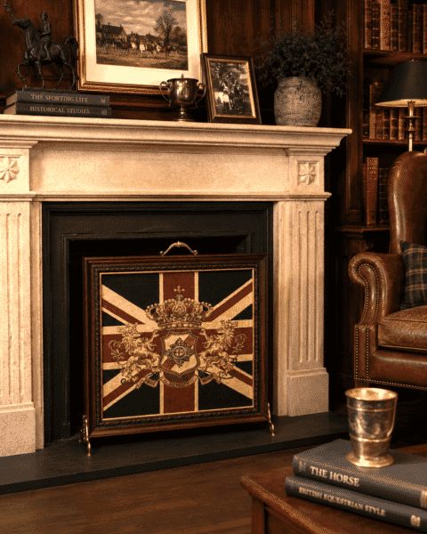 Union Jack Crest Tapestry Firescreen