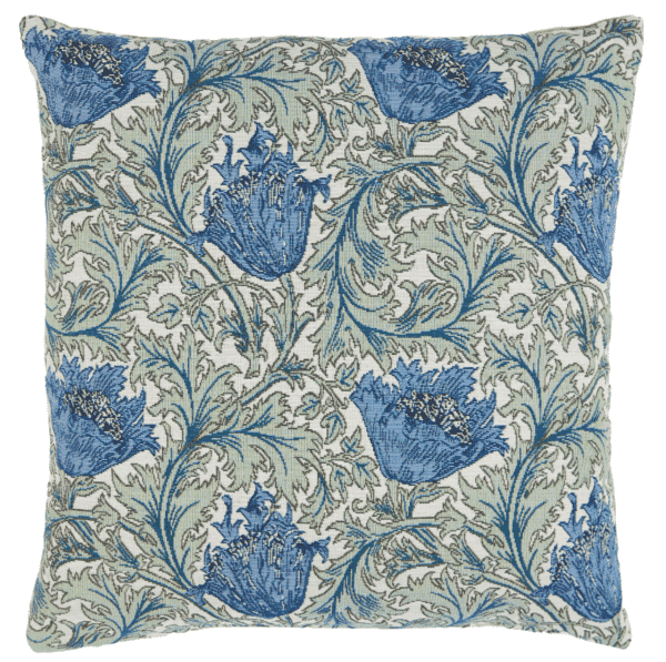 Morris Anemone Blue Green Tapestry Cushion - 55 x 55cm