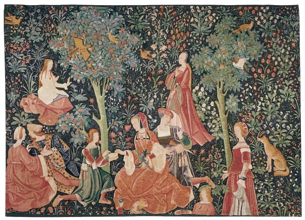 Scene Galante (Noble Scene) Silkscreen Tapestry - 145 x 200 cm (4'9