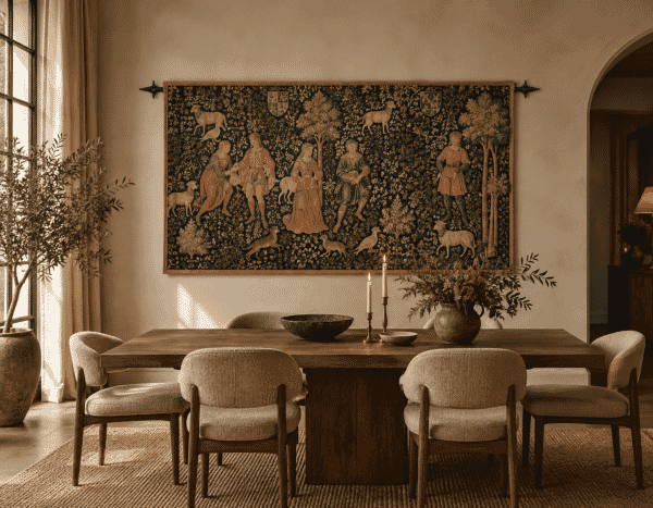 La Danse Medieval Silkscreen Tapestry - 112 x 200 cm (3'8