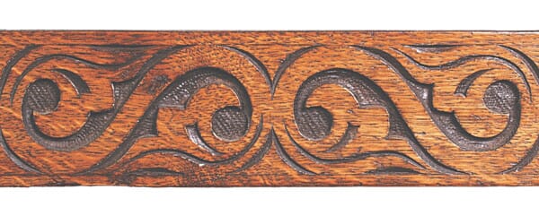 Hand-Carved Oak Refectory Table  with S-Curve Rails - 10'0