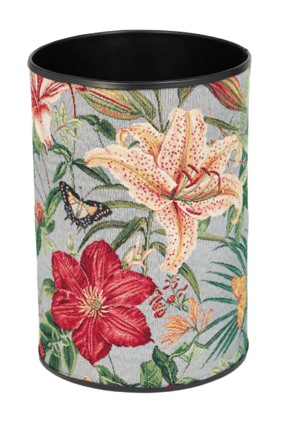 Tropical Flowers Tapestry Waste Bin