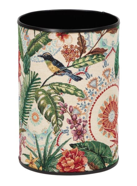Exotic Jungle Bird Tapestry Waste Bin