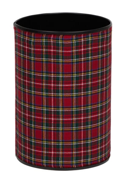 Scottish Stag Green Tapestry Waste Bin with Scottish Tartan